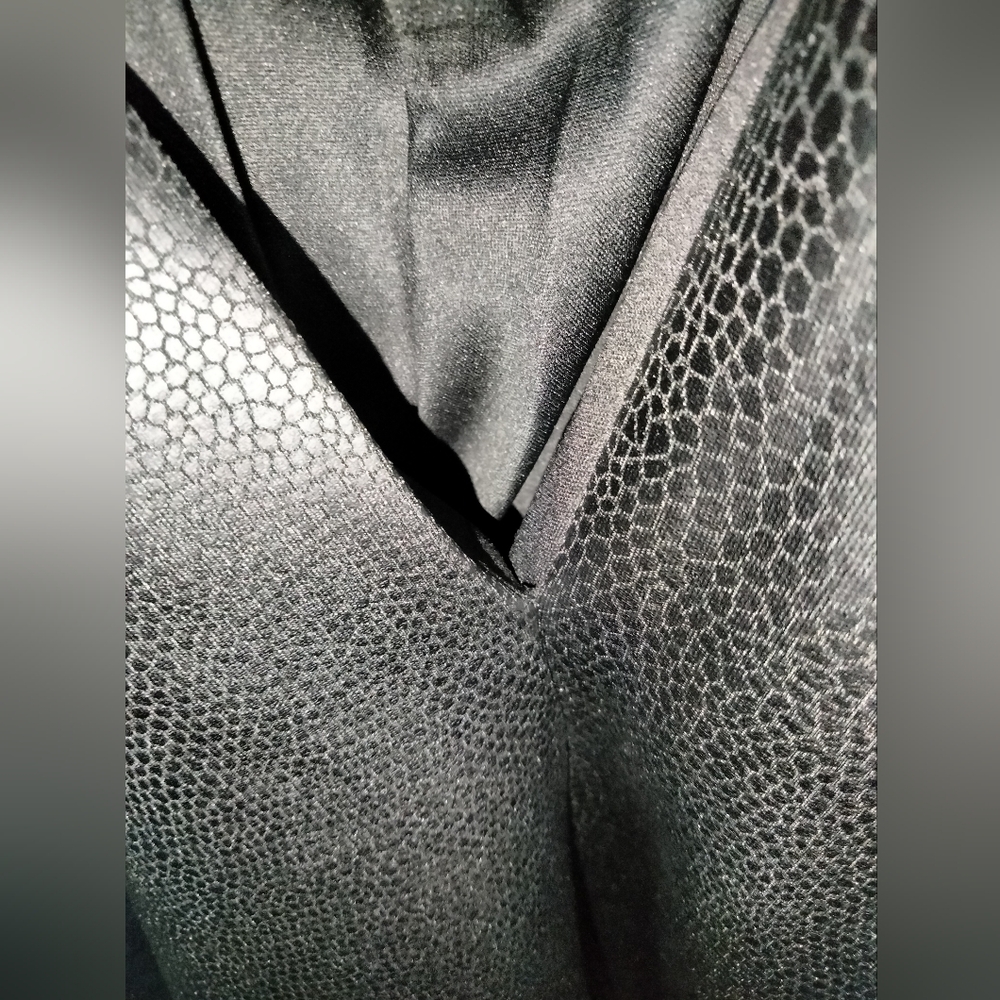 Thalia Sodi (Sz L) Black Pebble Faux Leather Sleeveless Slip Pocket Sheath Dress - Picture 4 of 11